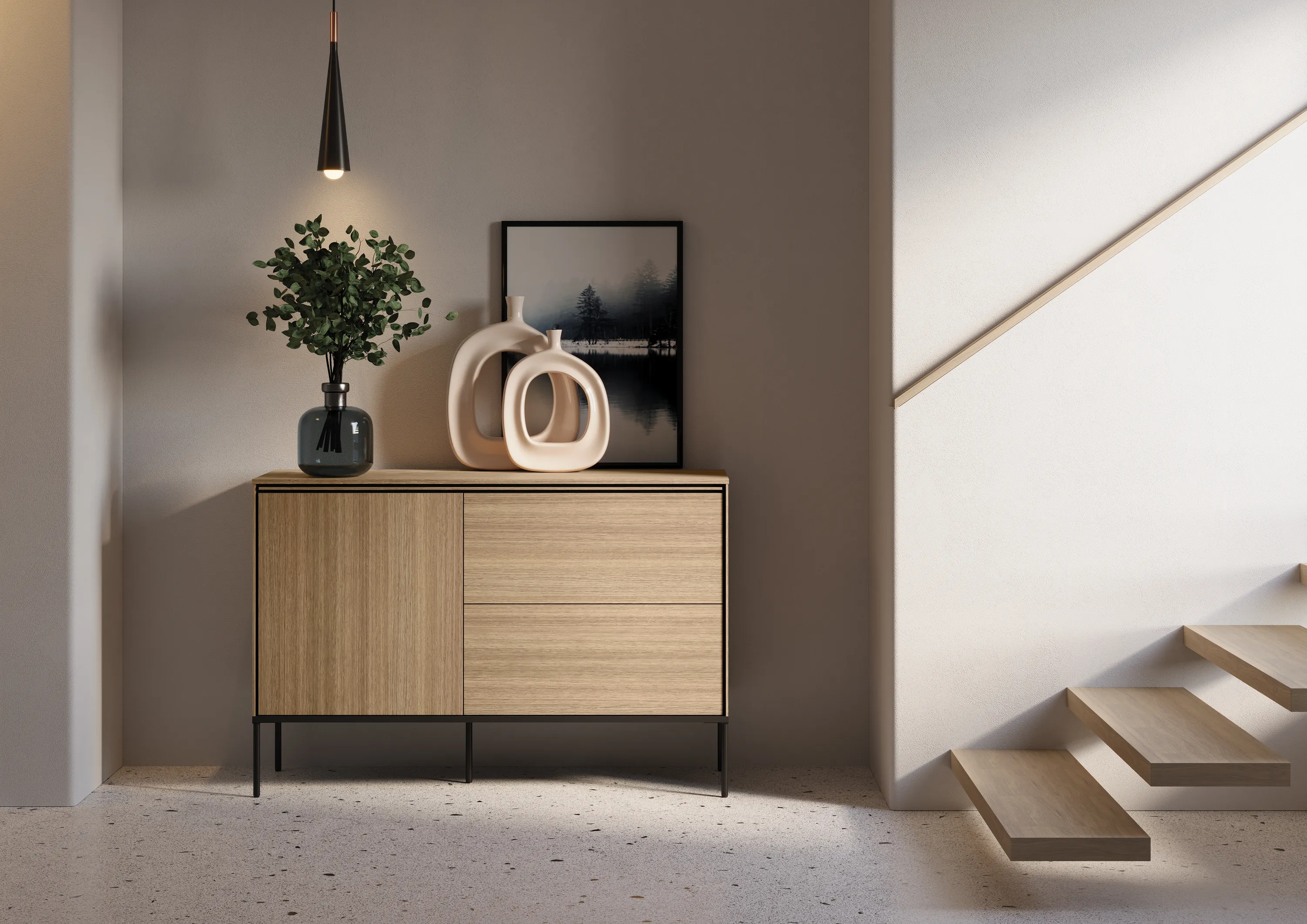 Komoda z szufladami VISSO VI-03 127cm dąb linearny - VI3DL