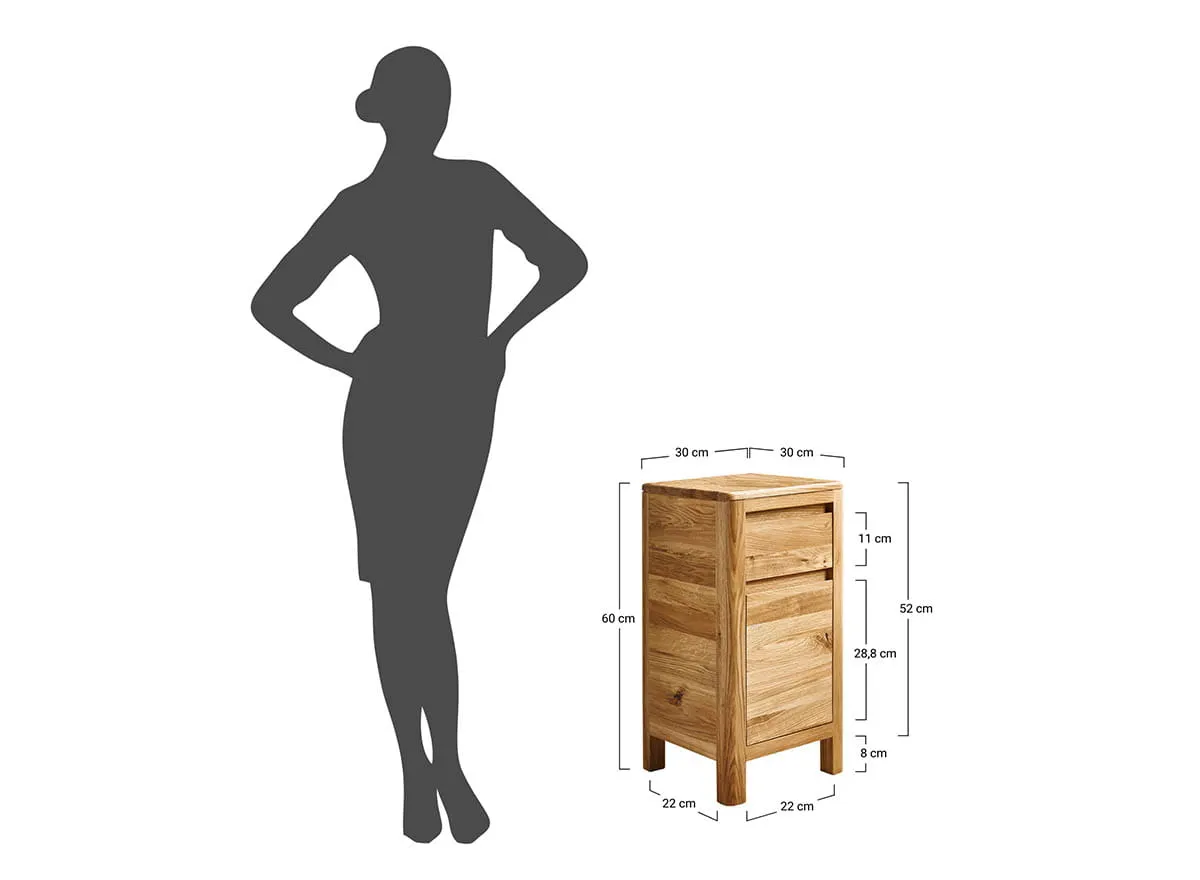 Komoda dębowa z szufladą niska Gialo 60x30x30 cm - 2SGIA22