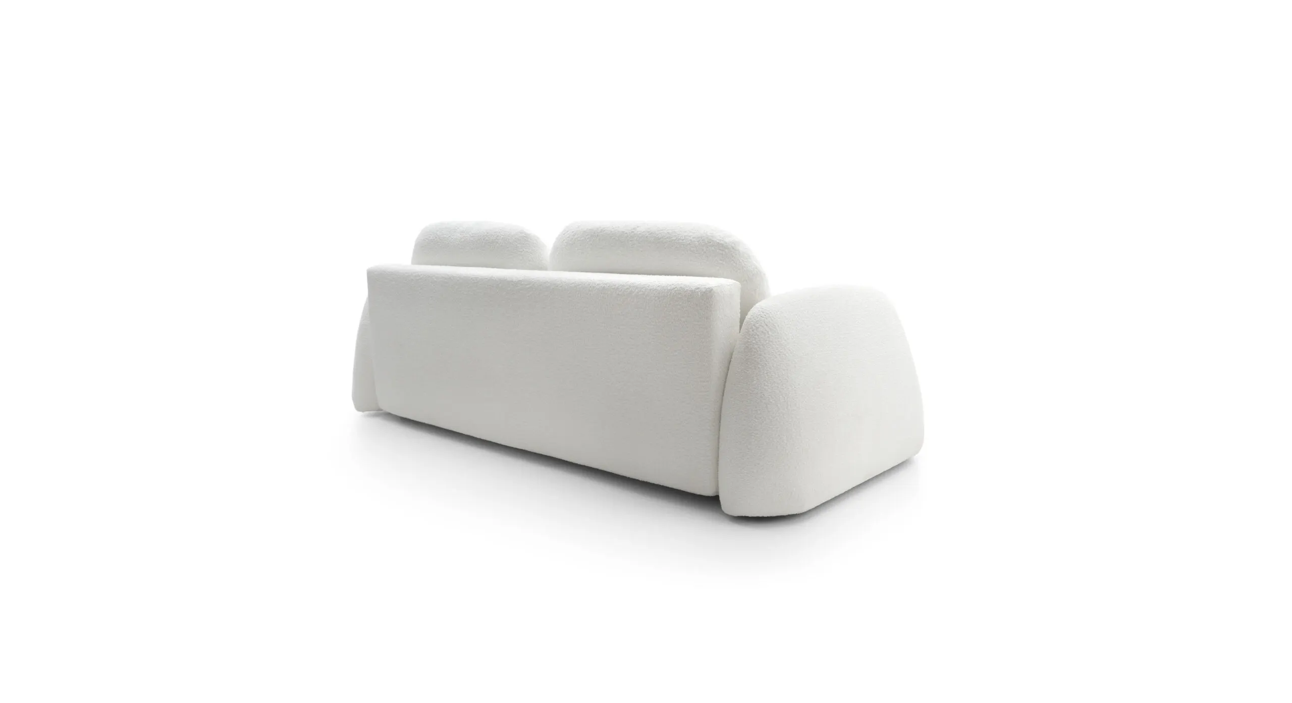 Sofa rozkładana z poduszkami 259 cm MONSOON kremowa boucle