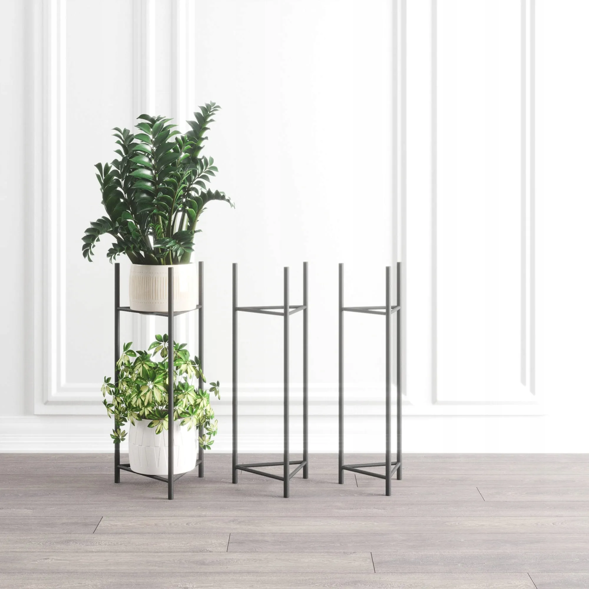 Kwietnik-stojak na donice metalowy SENS L czarny - LD_TZ000019