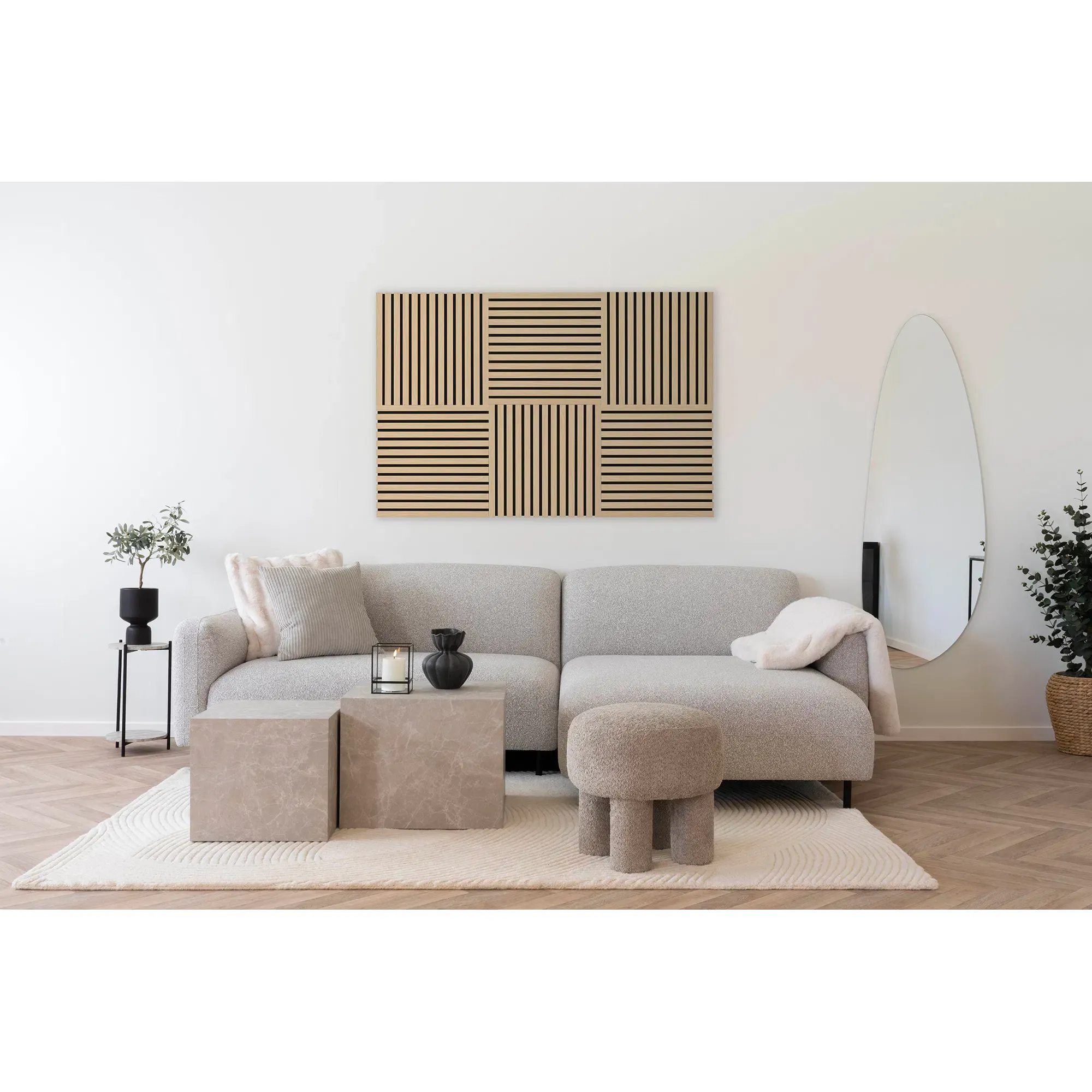 Panel dekoracyjny akustyczny ACOUSTIC lamele 52x52x2 cm dąb - 5550015