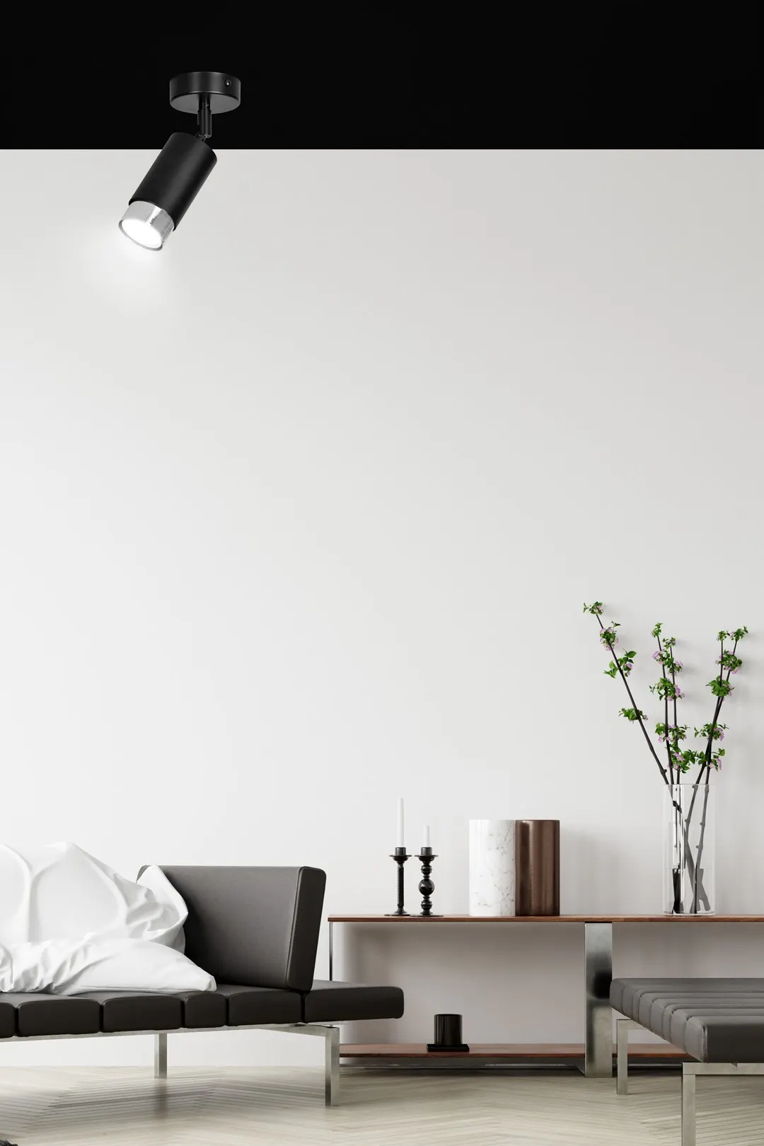 Lampa sufitowa HIRO Czarny/Chrom 964/1 - 964/1