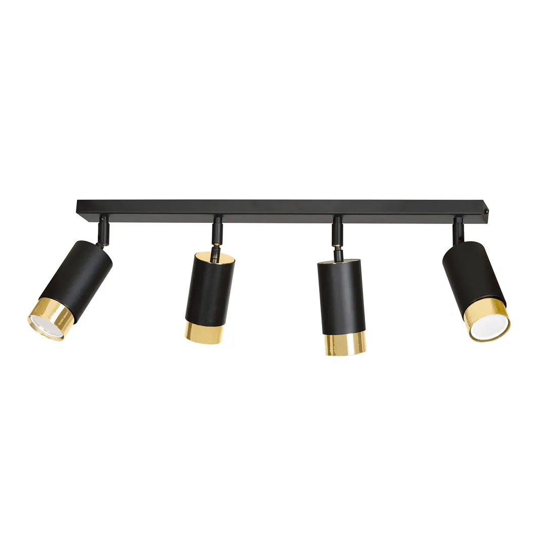 Lampa sufitowa HIRO 4 czarny złoty
