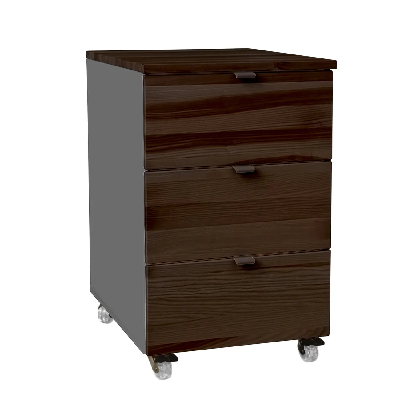 Kontenerek pod biurko z szufladami LUKA na kółkach 41x50 ciemnoszary/kolor orzech Kontenerek pod biurko z szufladami LUKA na kółkach 41x50 ciemnoszary/kolor orzech