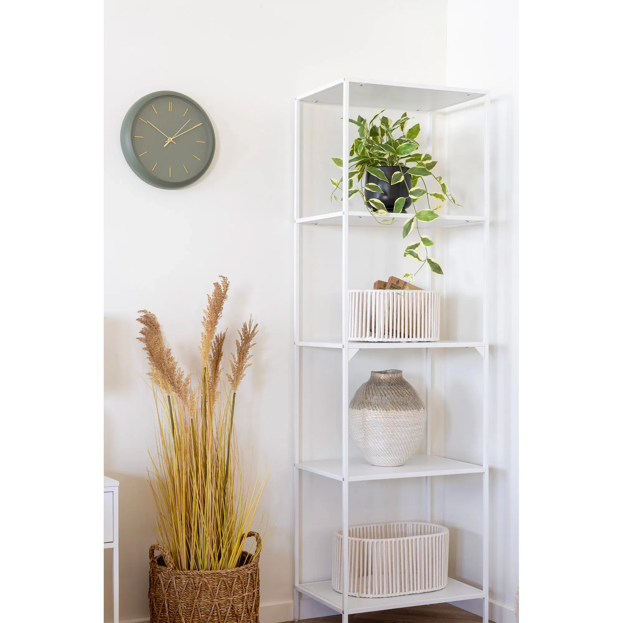 Zegar ścienny ROSSANO cichy mechanizm fi30 cm zielony - 4361129