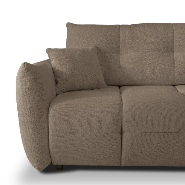 Narożnik rozkładany z pojemnikiem BASE SICURIO 257 cm L/P pikowany caffe latte - BASE_NAR_SICURIO45