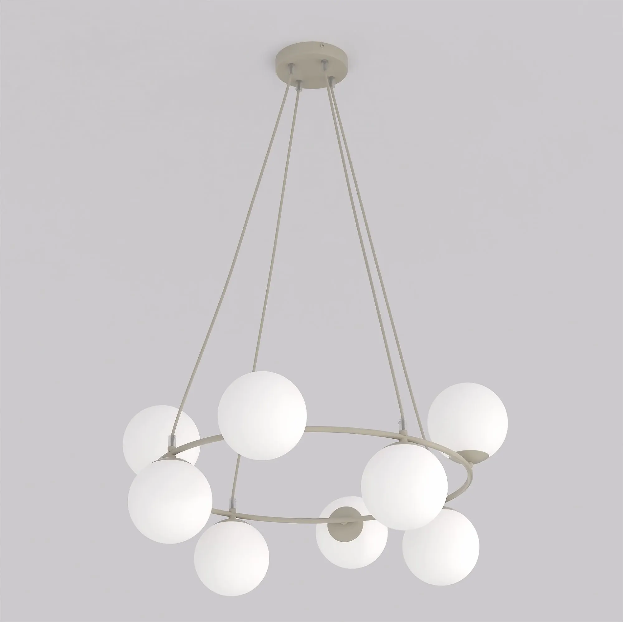 Lampa wisząca AZURA 8 MOKKA OPAL beżowa biała