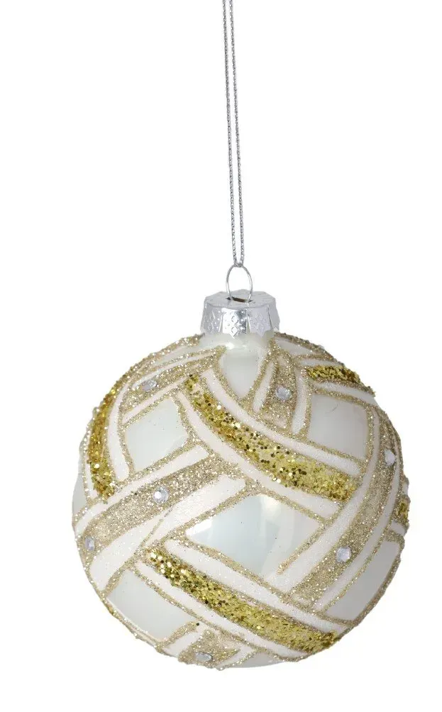 Bombka szklana 12 sztuk KREMOWO-ZŁOTA DISPLAY 4142 Bombka szklana 12 sztuk KREMOWO-ZŁOTA DISPLAY 4142