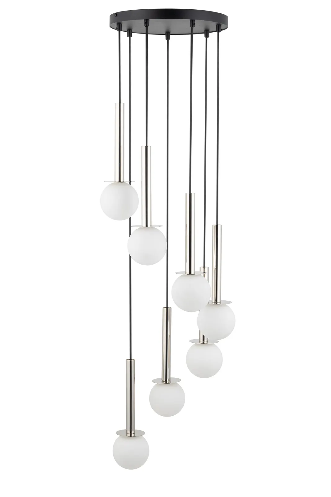 Lampa wisząca DAISY 7 czarno-srebrna