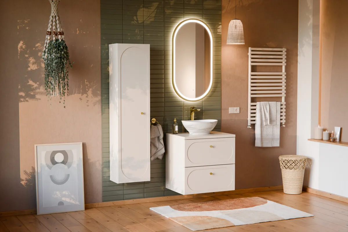 Szafka pod umywalkę 80cm 2 szuflady DONNA SAND beżowa - DONNA_SAND_82-80-46-2S