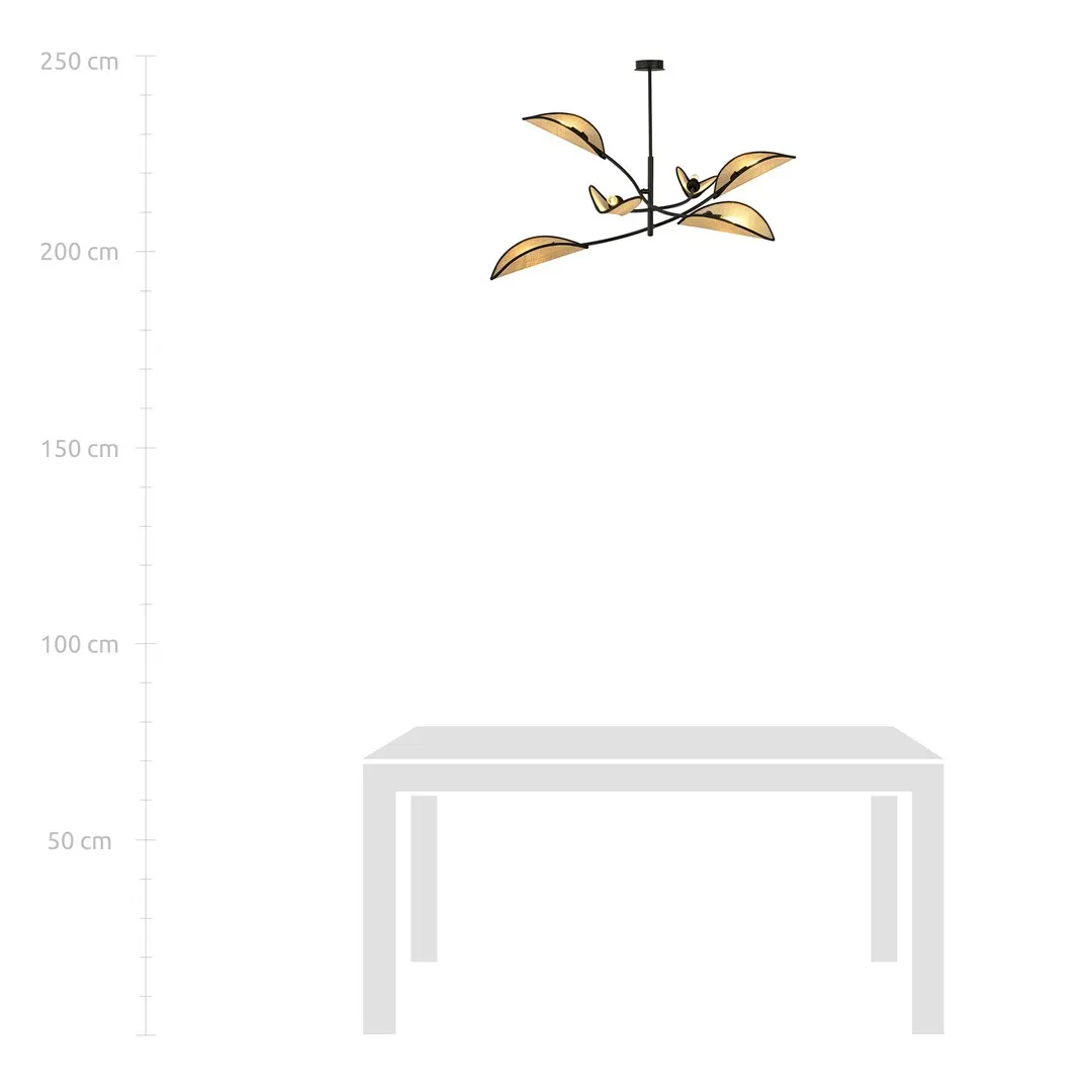 Lampa wisząca LOTUS 6 czarny brazowy — zdjęcie 7