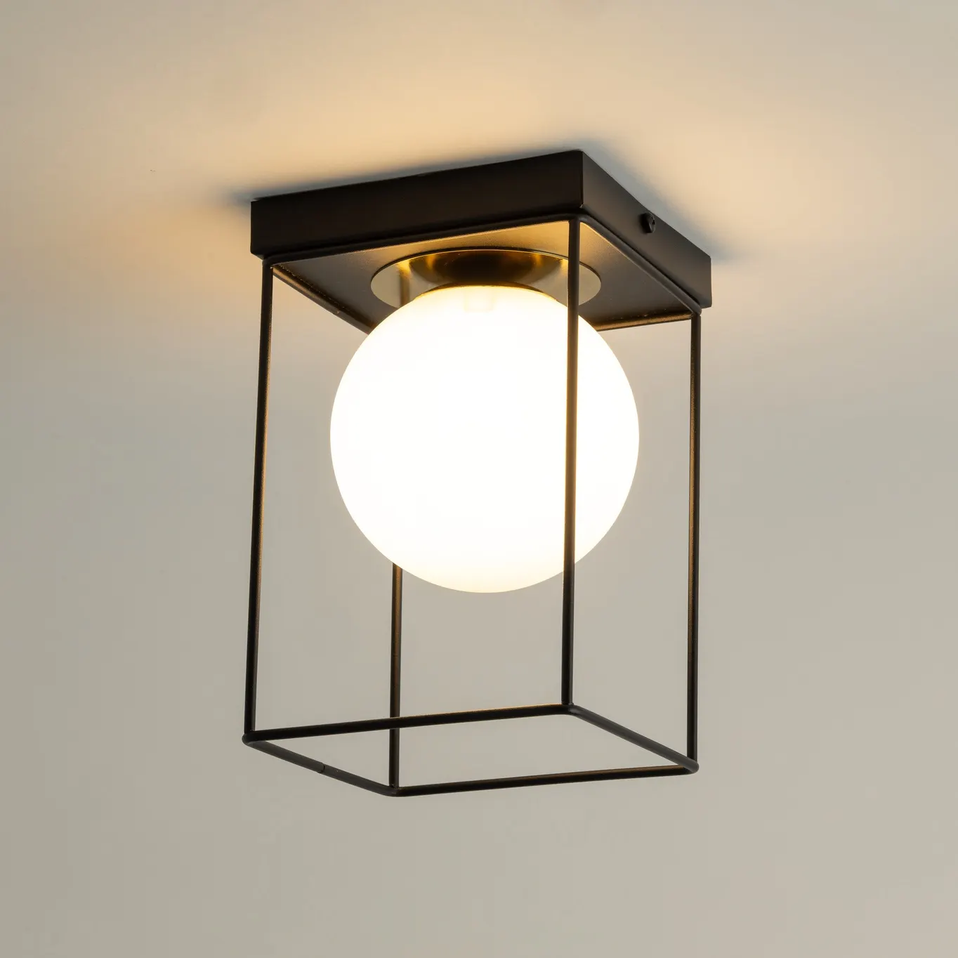 Lampa sufitowa/plafon AROMA 1 kwadrat czarno-złoty - SI_40710