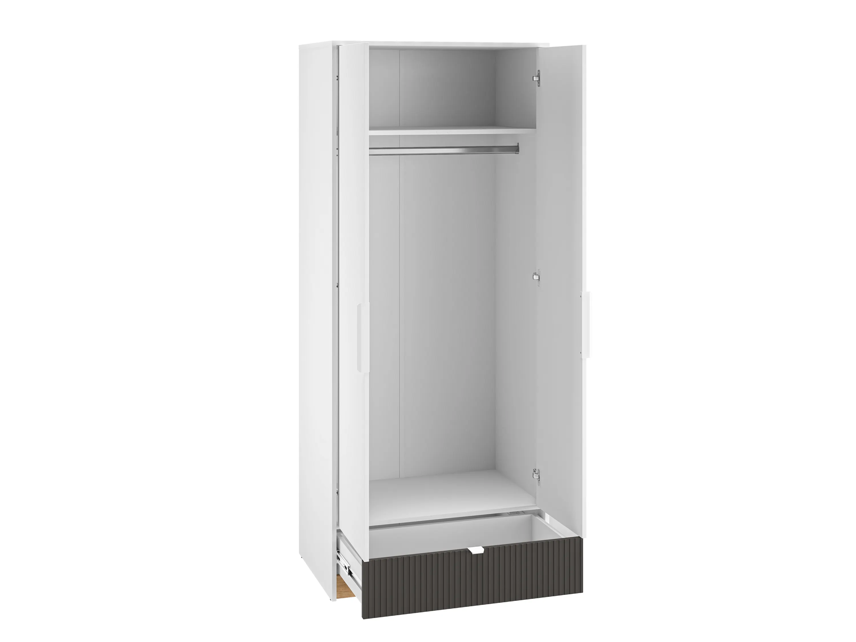 Szafa 2-drzwiowa z 1 szufladą TORINO 02 Biały, Castello, Grafit - 1TORI02-001