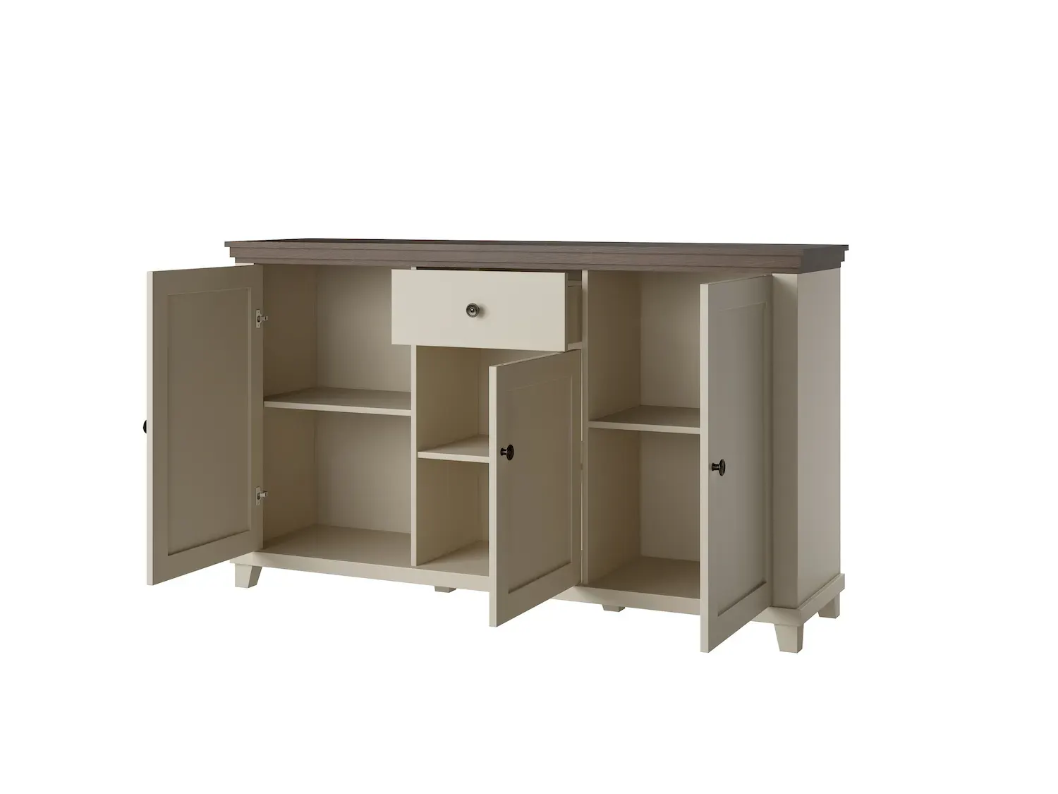 Komoda 3-drzwiowa z 1 szufladą EVORA WM beż jasny dąb dunin - 24D1JU47