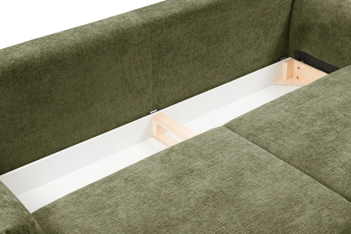 Sofa rozkładana z pojemnikiem ADEL 240 cm oliwkowa — zdjęcie 8