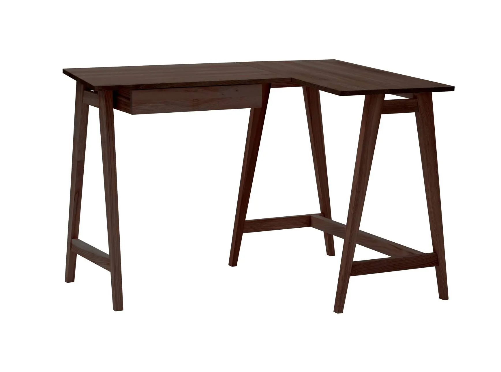 Biurko narożne z szufladą LUKA prawostronne 115x86 kolor orzech