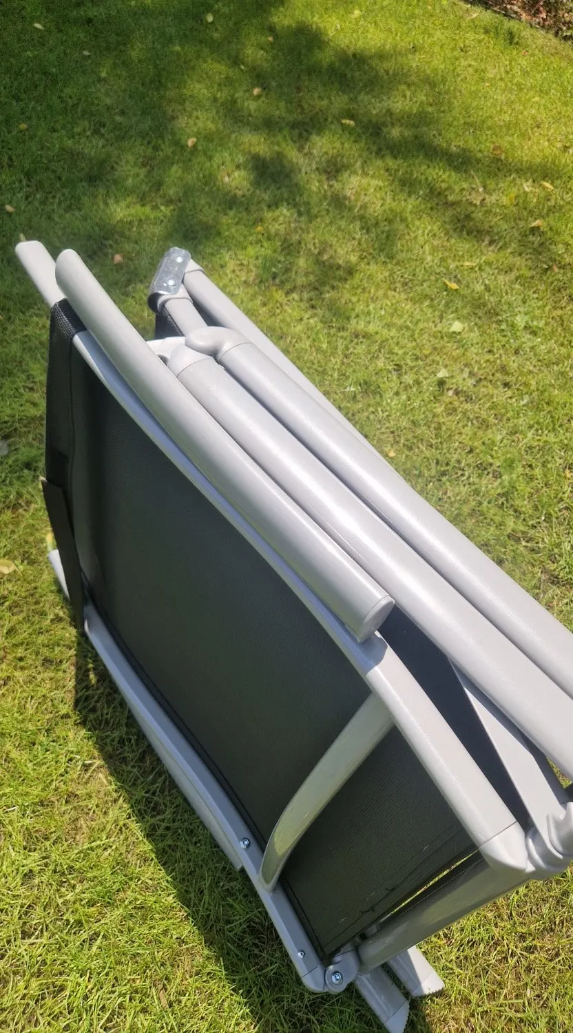 Leżak ogrodowy składany TARDY 182 cm aluminiowy czarny Zenjoy - TARDY_CZARNY