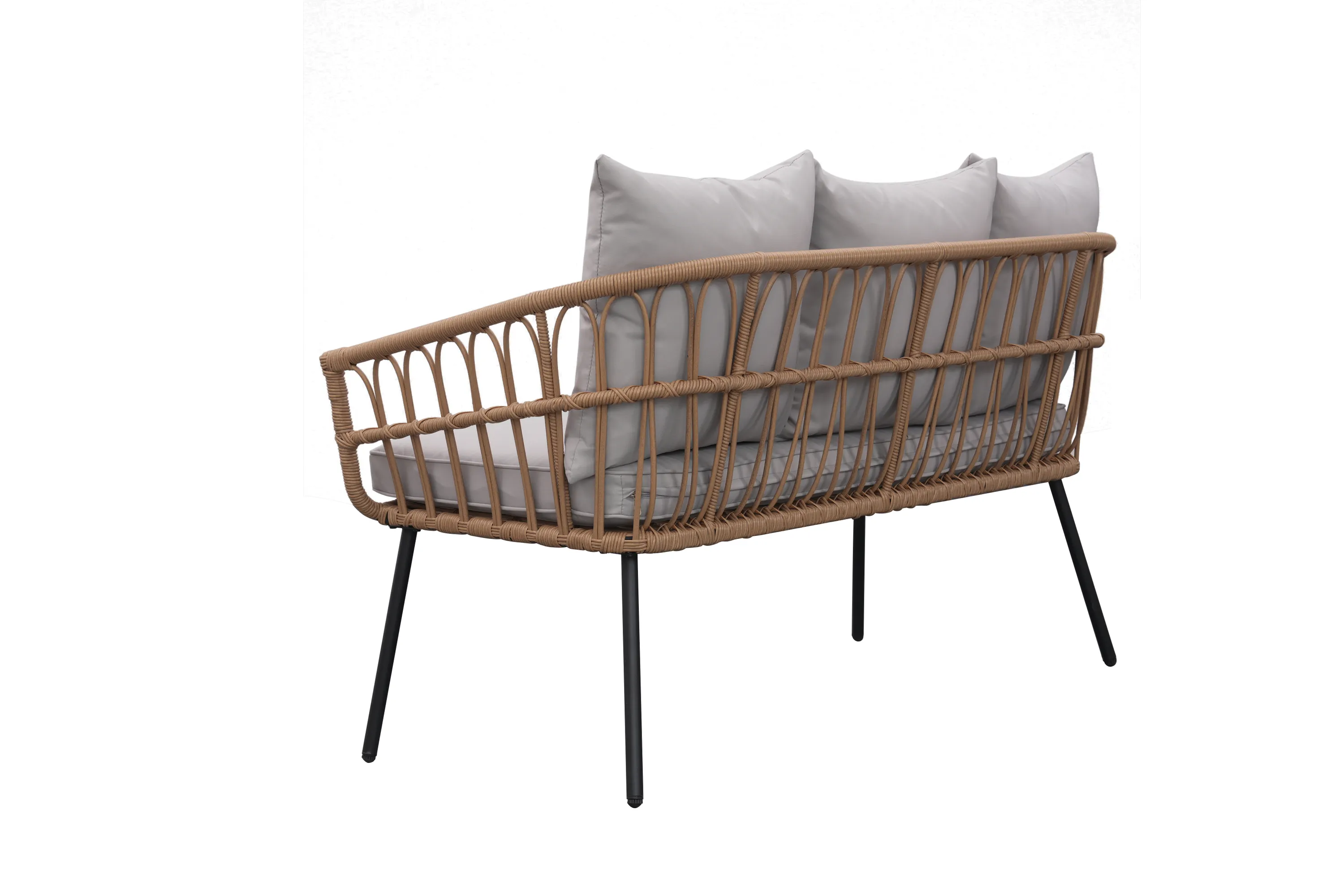 Zestaw ogrodowy wypoczynkowy PLAIT 4-set technorattan szary Zenjoy - PLAIT_SZARY