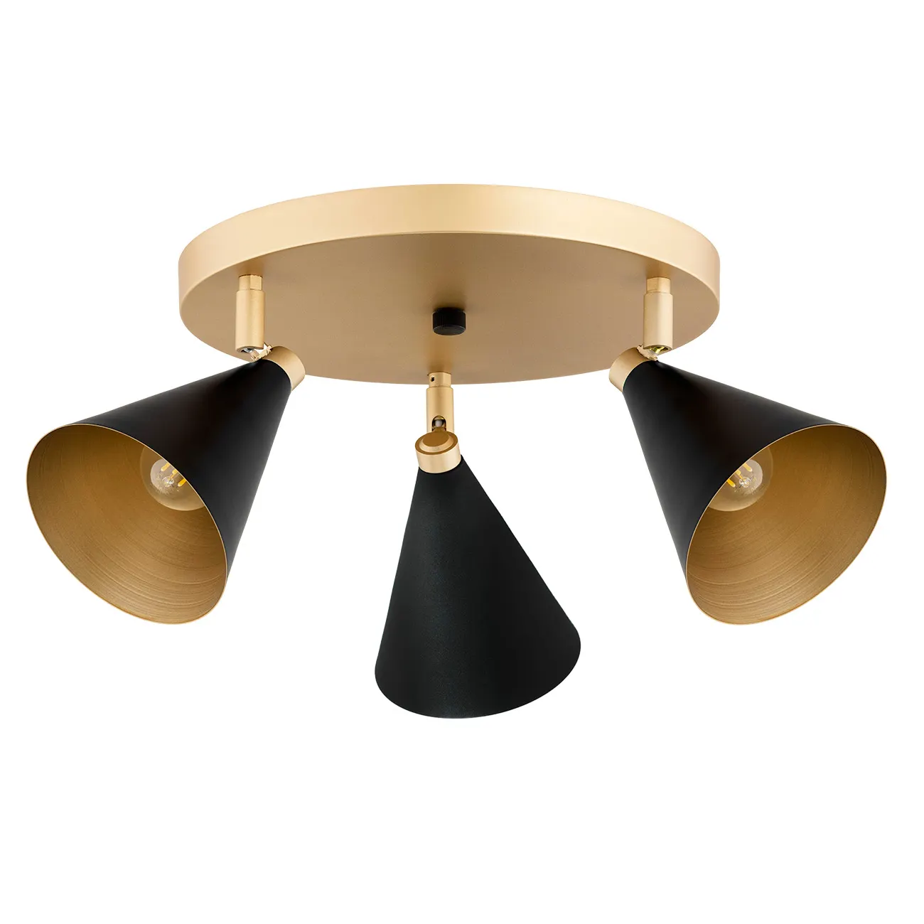 Plafon LUCINDA metalowy czarny złota podstawa 50x22cm - 6262