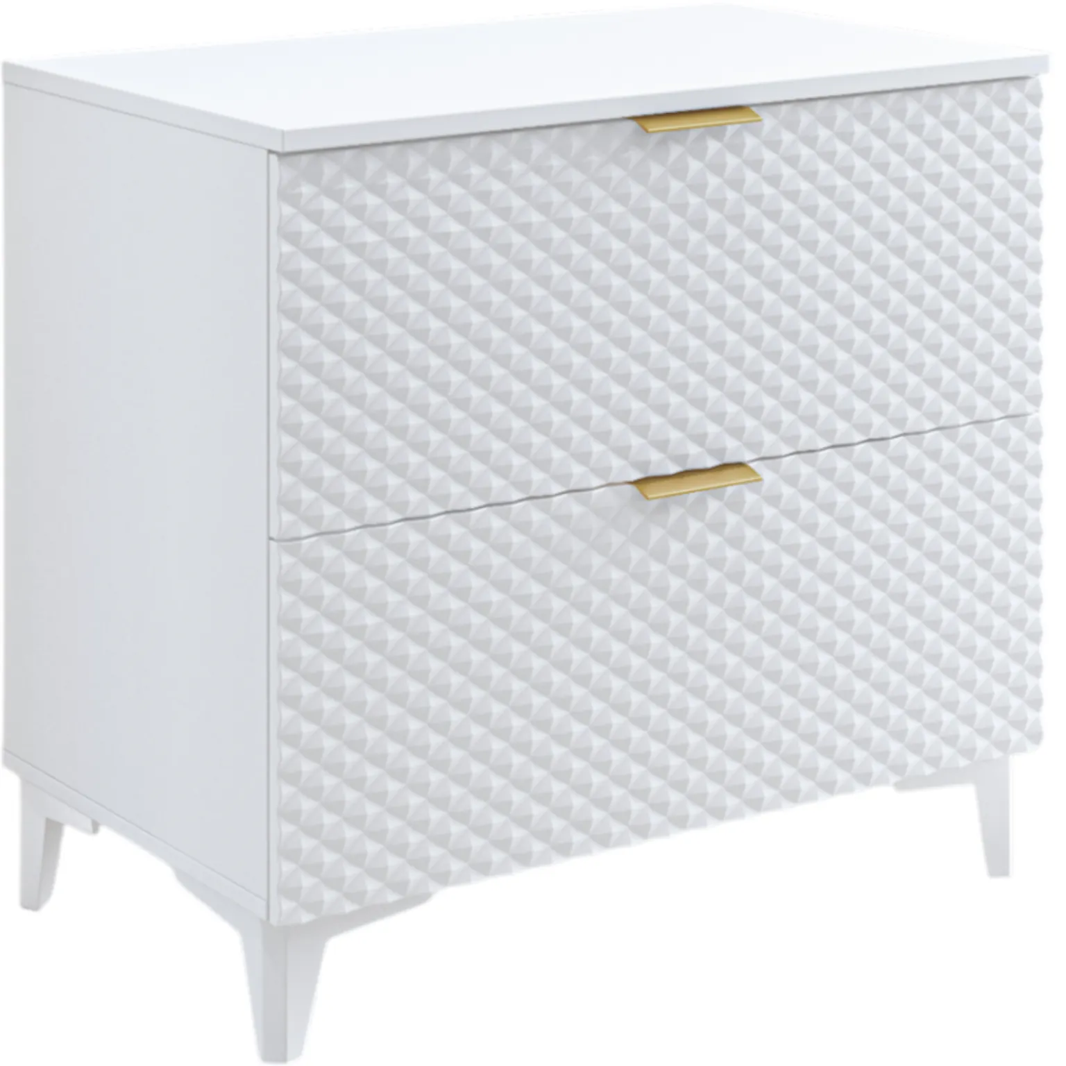 Szafka pod umywalkę LAURA wisząca z 2 szufladami 80 cm - biała - 3097NM48