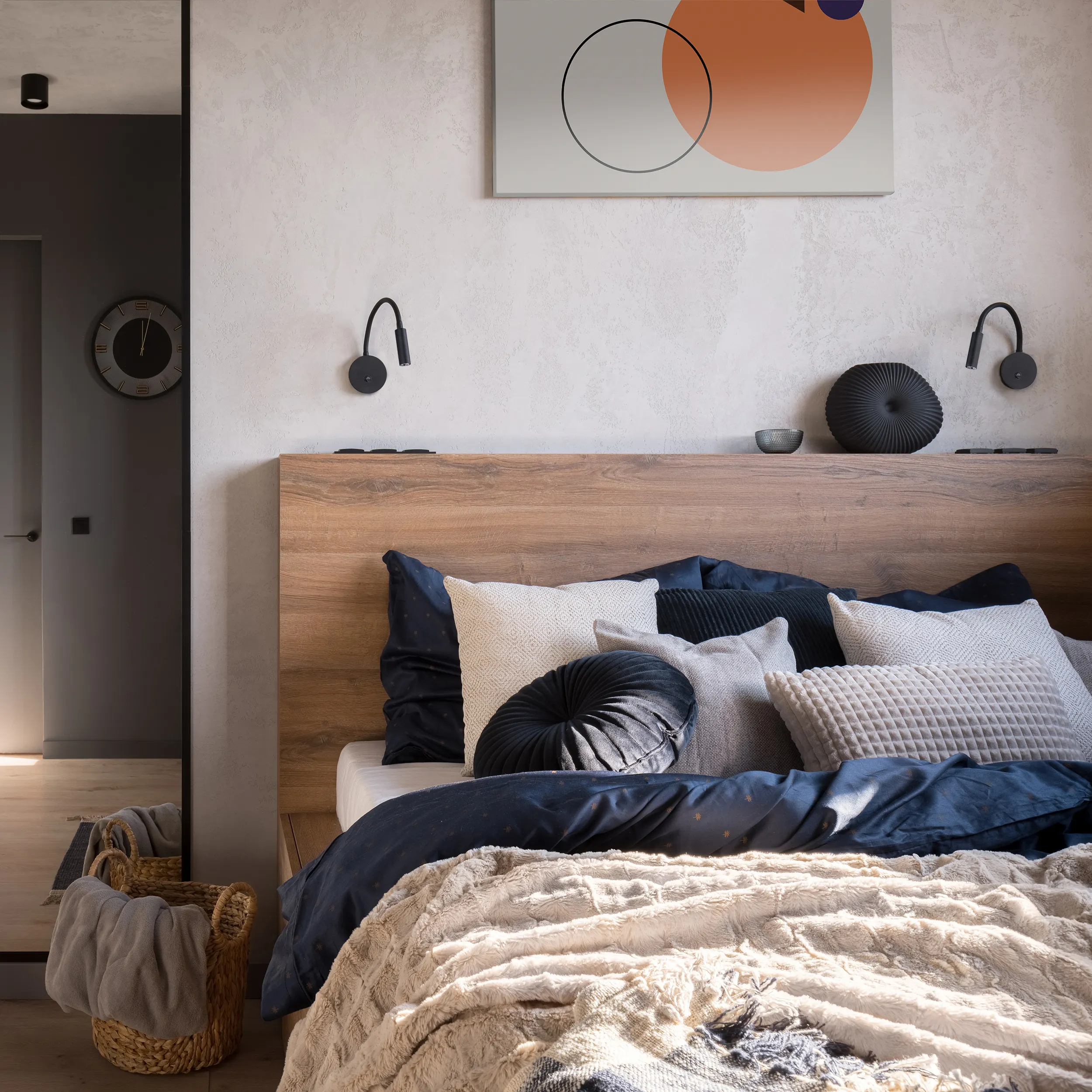 Kinkiet LAGOS czarna regulowana z włącznikiem 30x27cm - TK_5922