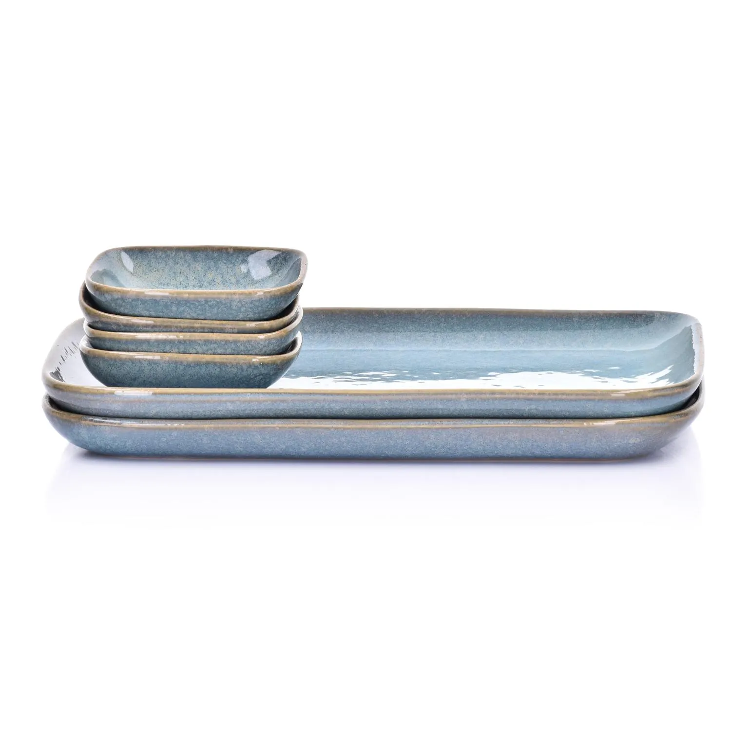 naczynia, talerze, zestaw naczyń, ceramiczne, niebieskie