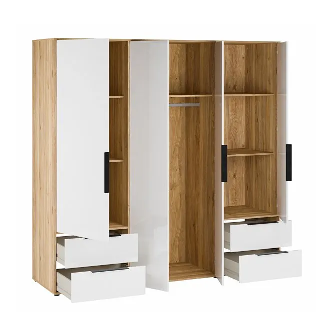 image szafa, szafy, drewniana, biało-naturalna, szafa wardrobes