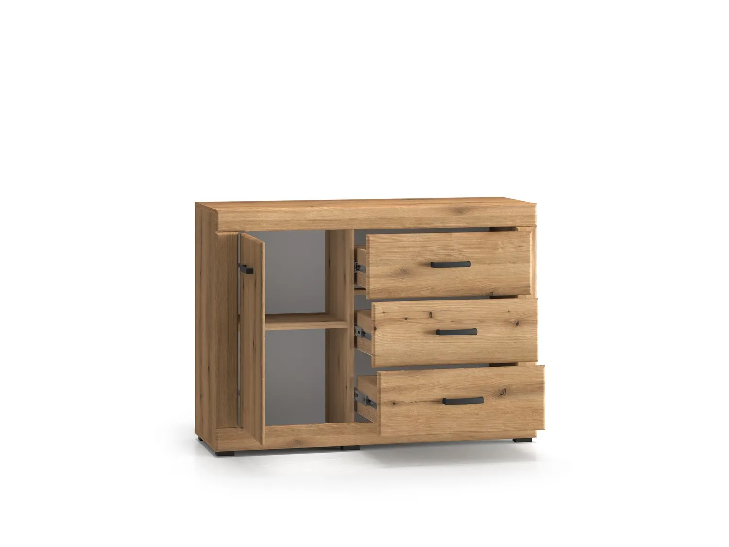 Komoda 1-drzwiowa z szufladami DORA 116x40x85 dąb evoke - 1DORA05-001