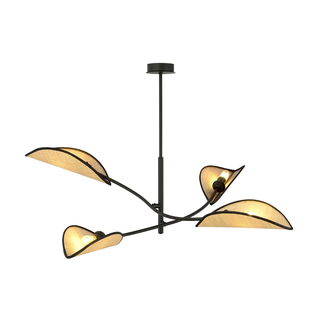Lampa wisząca LOTUS 4 czarny brązowy