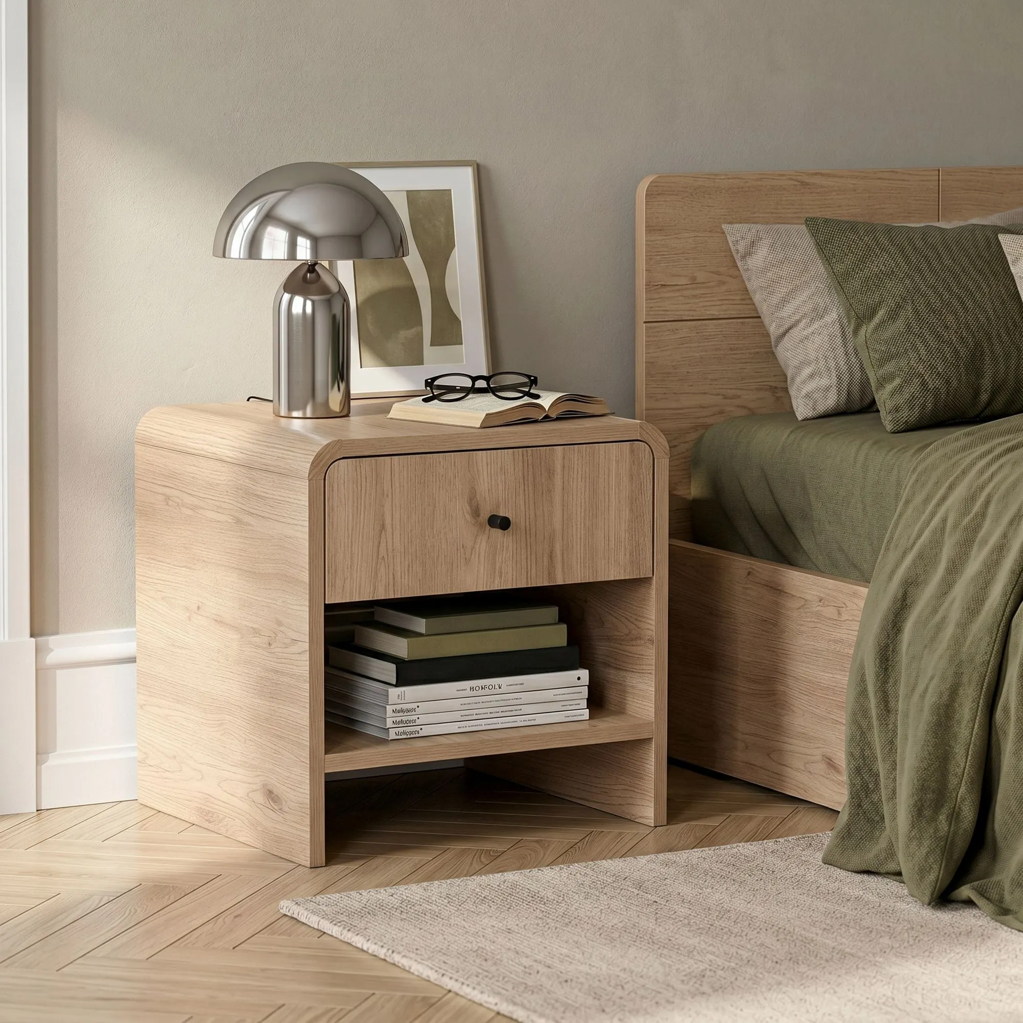 Szafka nocna PARILA 45 cm z szufladą Dąb Sepet - ASI_632NRD1145