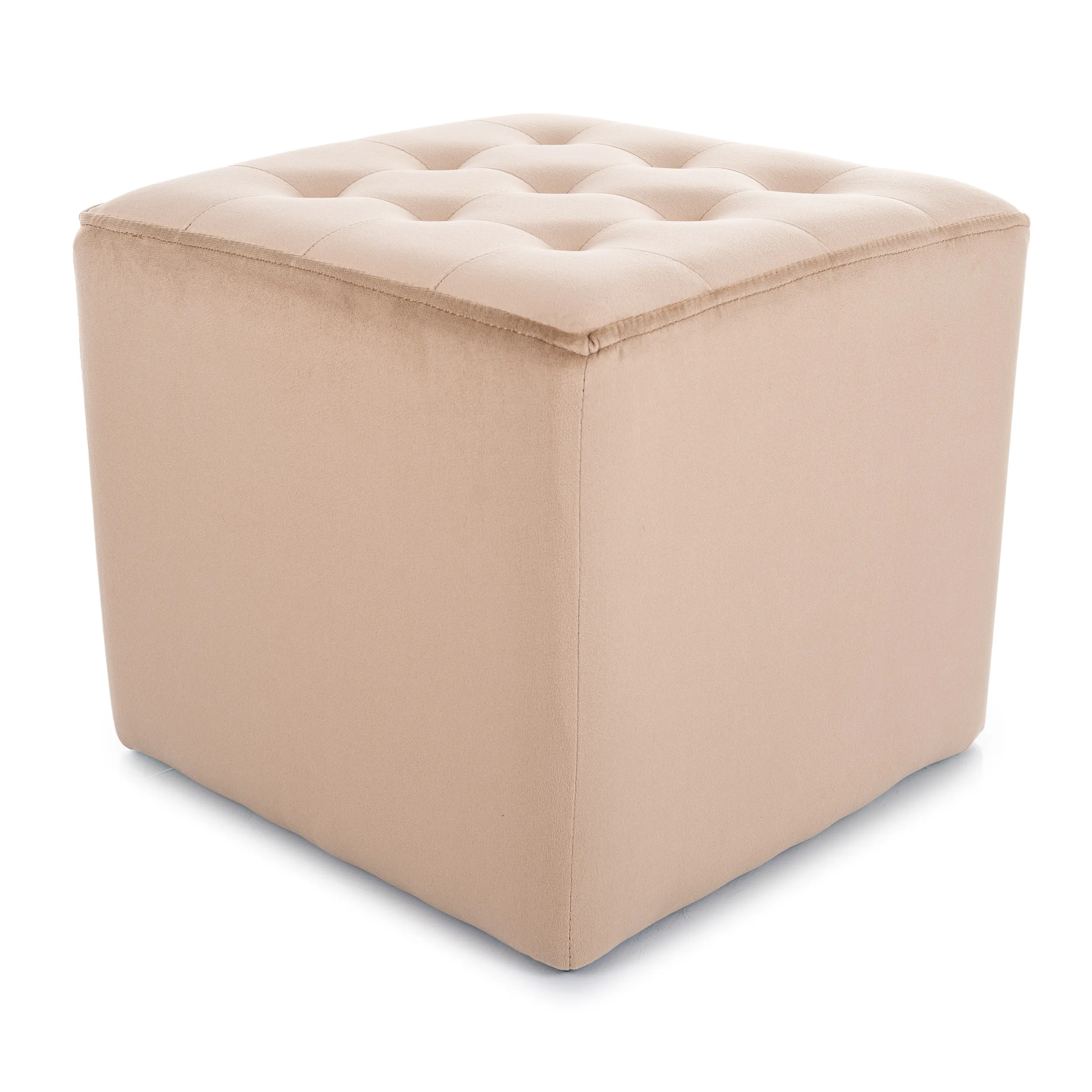 Pufa LORI VELVET aksamitna beżowa kostka Signal Meble, osmański, Kanapa