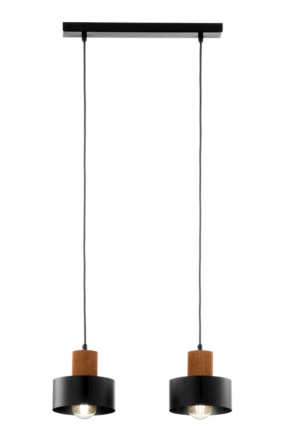 Lampa wiszącą RIF WOOD 2 czarny jasny brązowy drewno