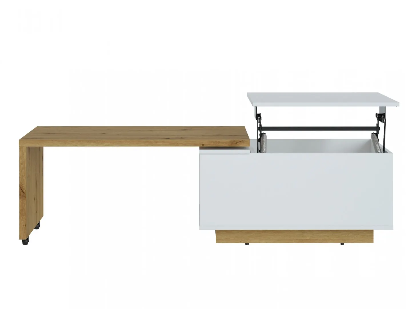 Stolik kawowy rozkładany MWTT04 1K Biały, Dąb Artisan 54x(95-145) - 6000000011681