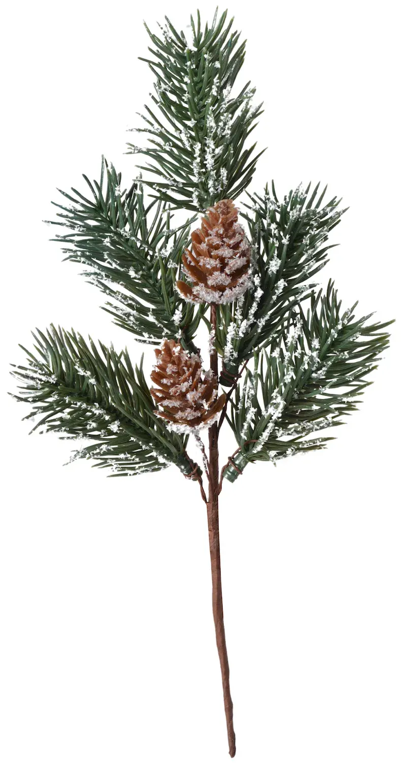 Gałązka sosnowa ze śniegiem i szyszkami 3291 zielona Gałązka sosnowa ze śniegiem i szyszkami 3291 zielona
