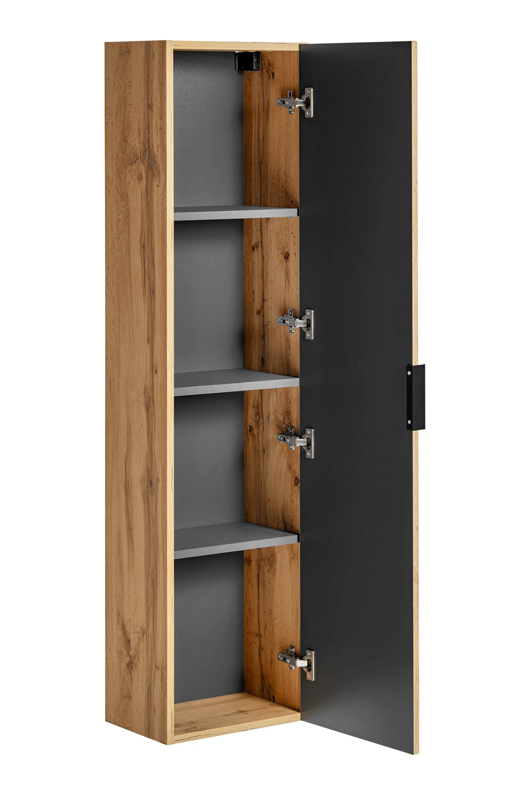 Słupek łazienkowy ADEL wiszący ryflowany 140x35x25 dąb wotan - ADEL_OAK_80-01-B-1D