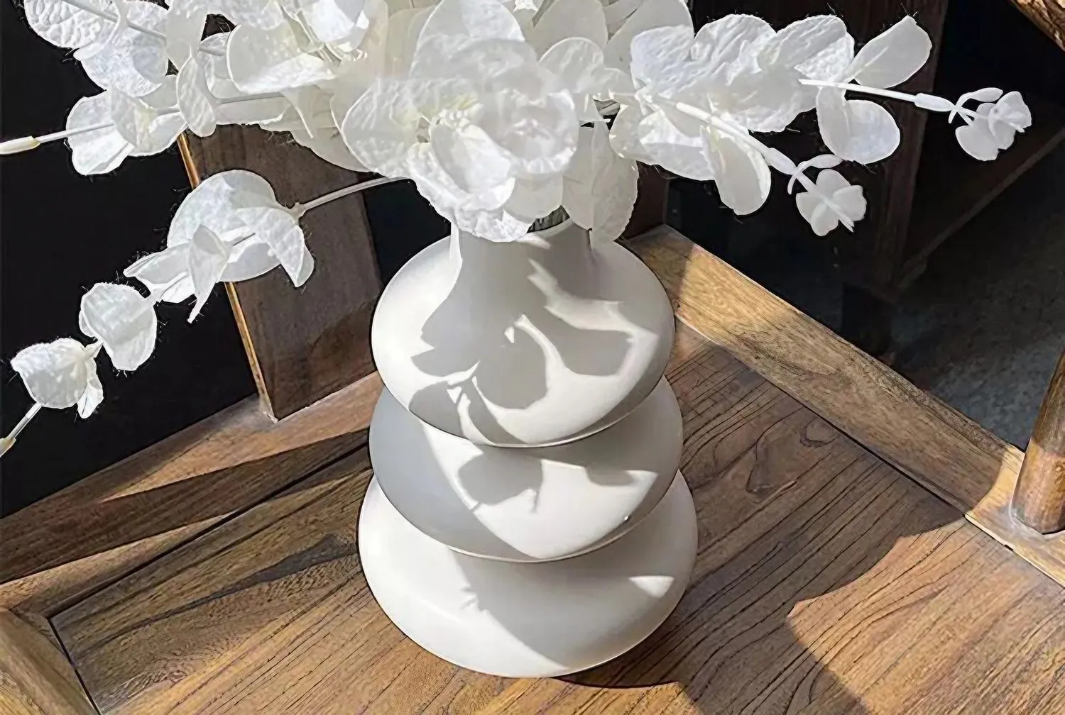 Wazon ceramiczny okrągły CY0079 20 cm kremowy - ASI_963DNL1170