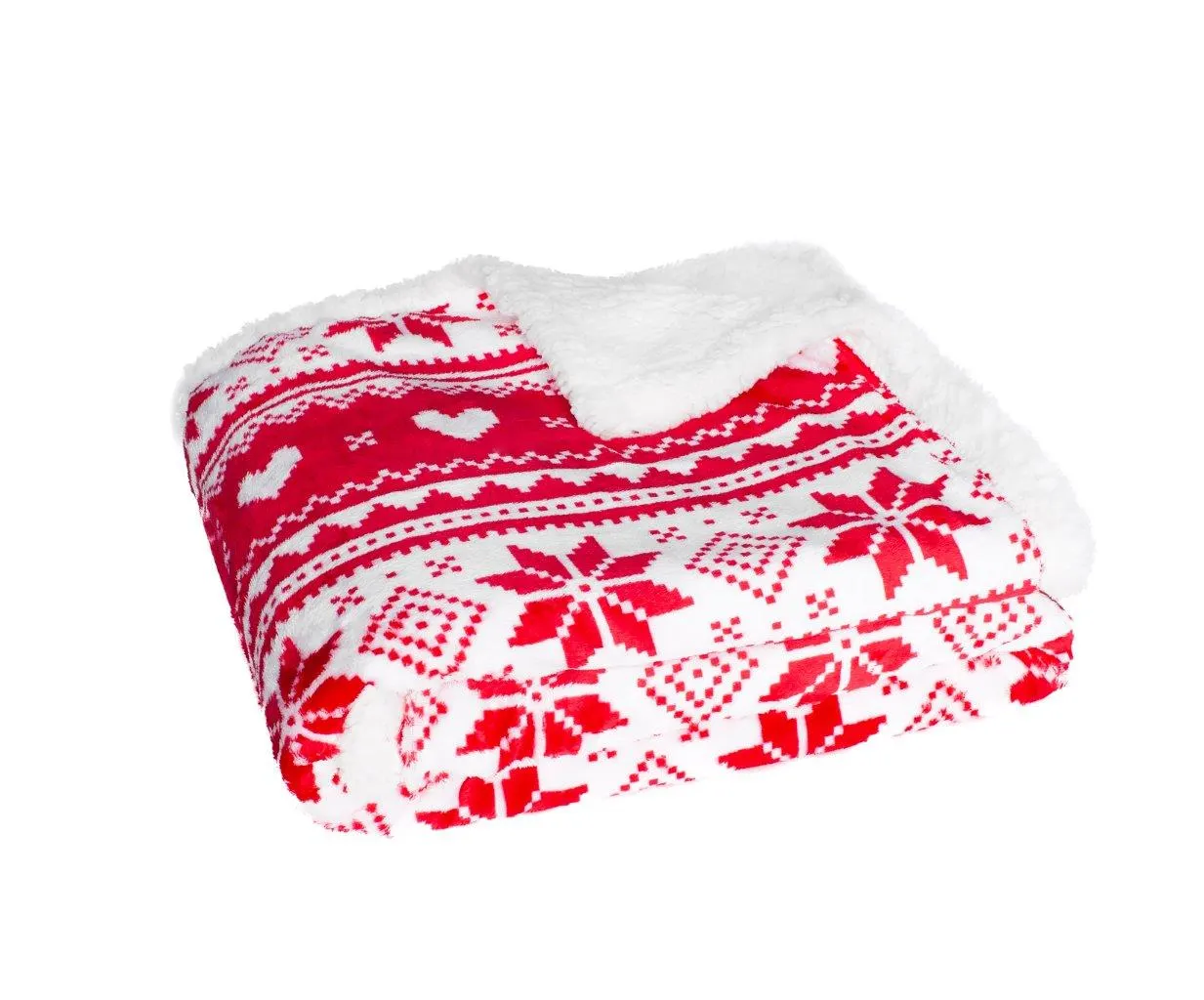 Koc świąteczny dwustronny SACO 150x200 002 czaerwony - FARO_5904541911434