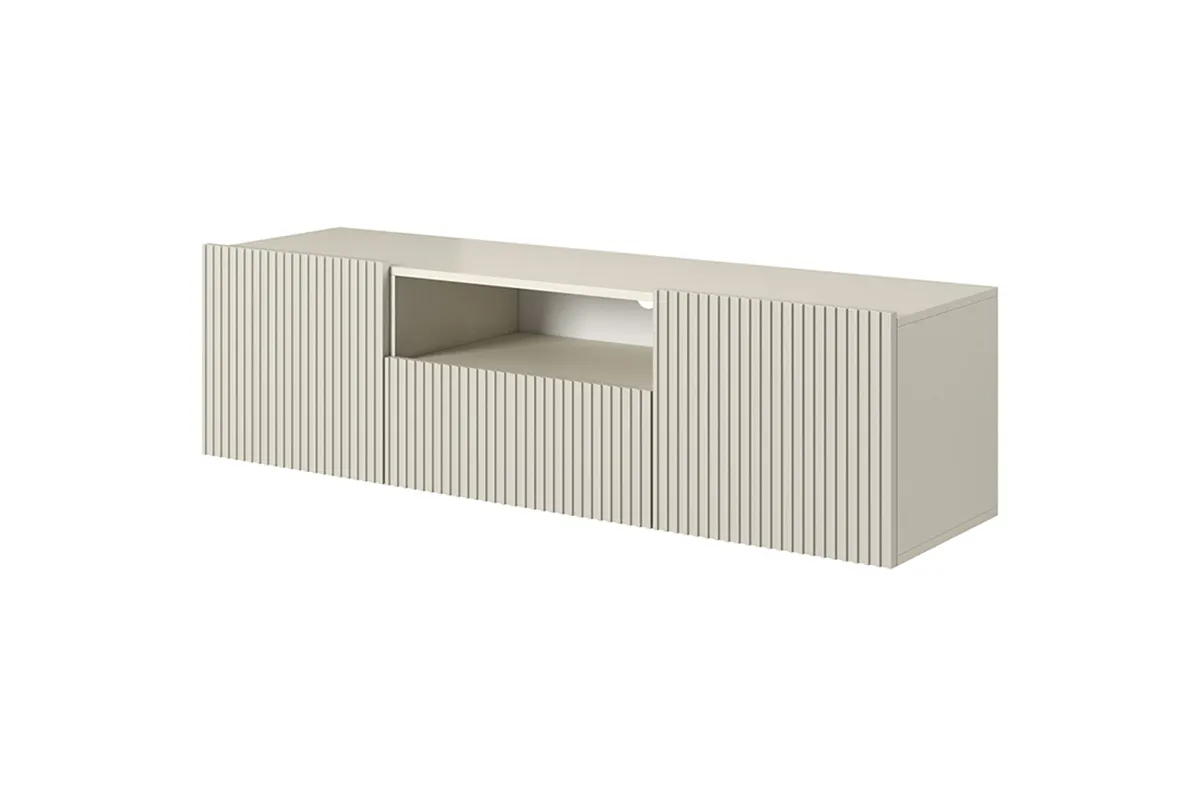 Szafka RTV NICOLE 150 z szufladą i wnęką - kremowa - wisząca