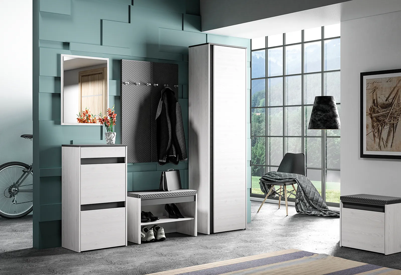 Lustro w ramie 50x65cm HYGA 09 sosna śnieżna 50x65 - 1HYGA09-001