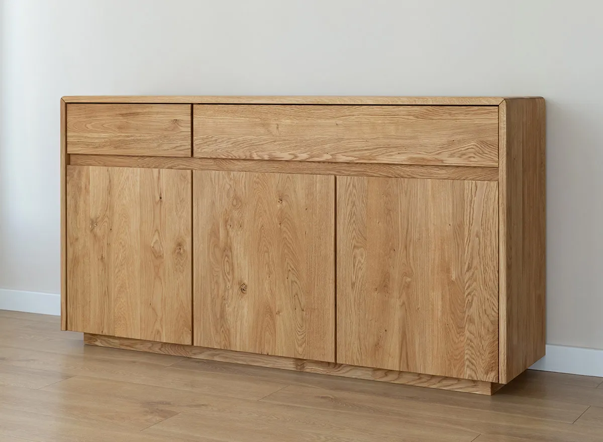 Komoda dębowa 3-drzwiowa z 2 szufladami TOSSA Dębowy Sen dąb olejowany - ZIKOM2_2.3