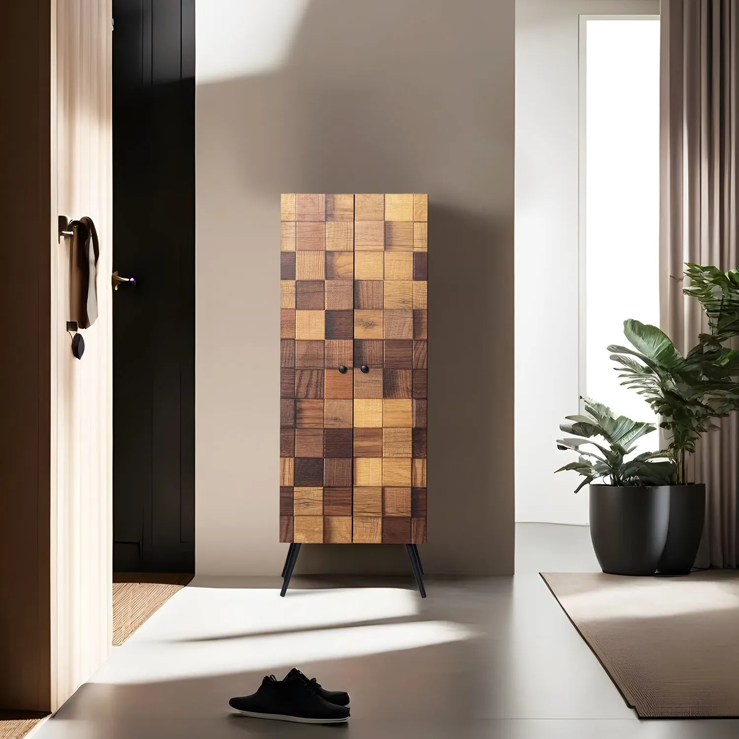 Szafka wielofunkcyjna 2-drzwiowa KOFIN HITITTE efekt drewna - ASI_854KLN4724