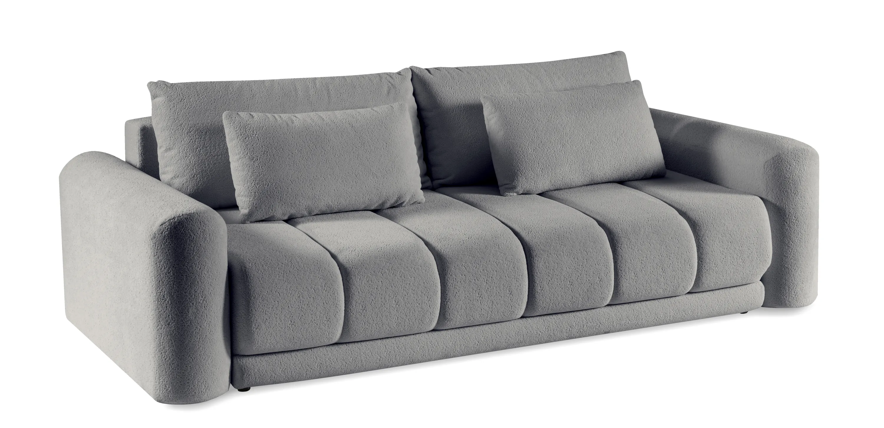 Sofa rozkładana z podłokietnikami OTTRANTO powiększona powierzchnia  spania Soft 20 - szara