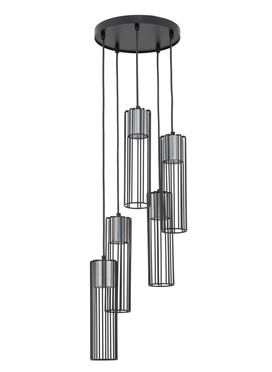 Lampa wisząca FOBIA 5 czarno-srebrna