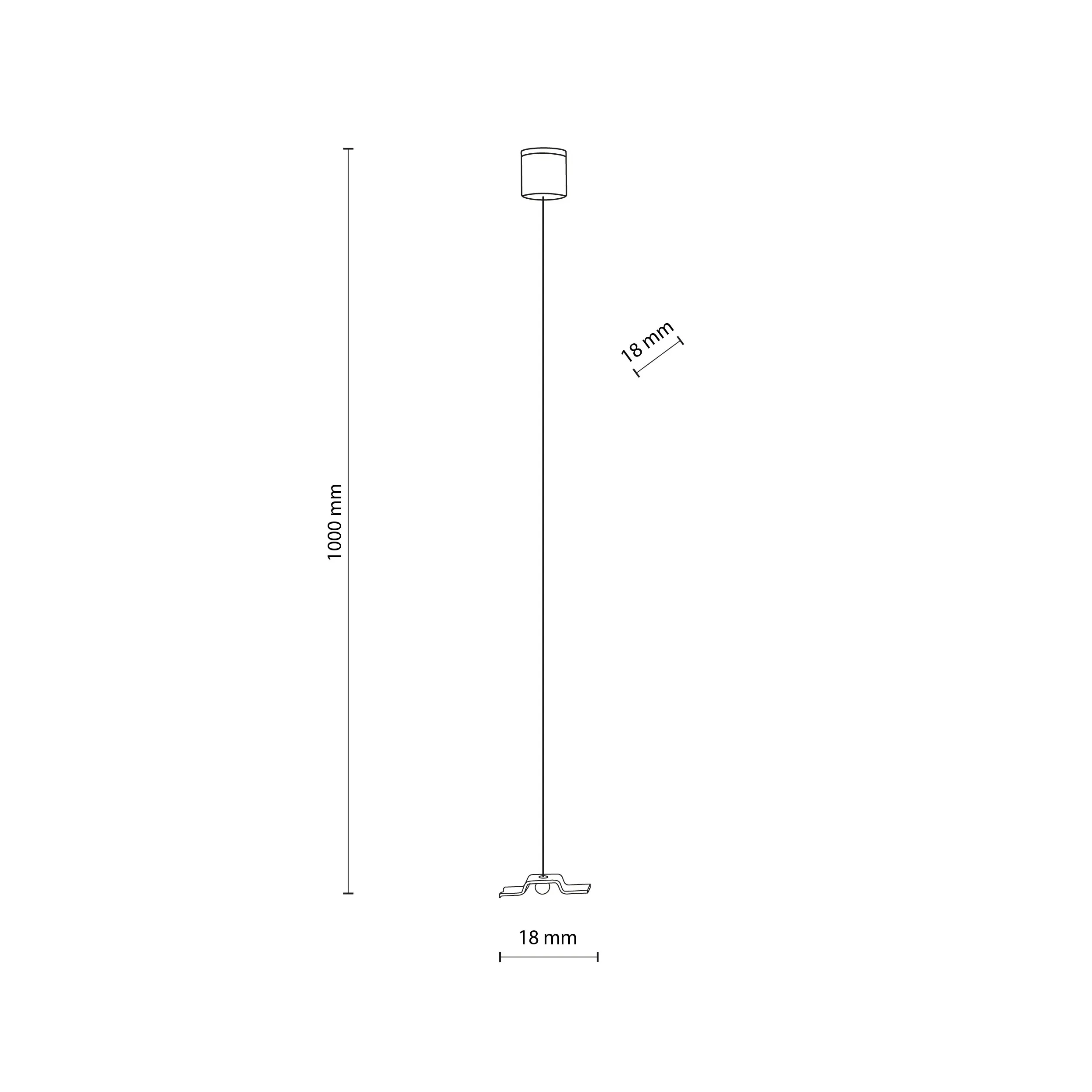 Zestaw Podwieszający TRACER Czarny 100cm - TK_5304