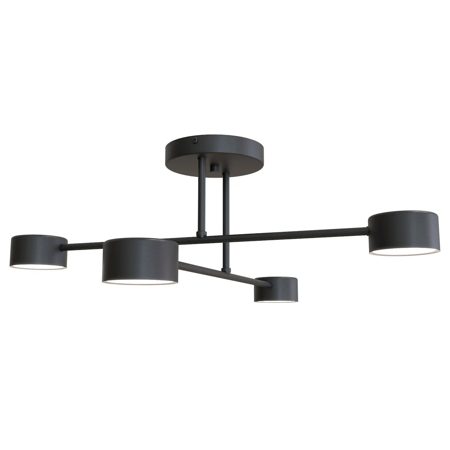 lampa sufitowa, kinkiet, metalowy, czarny, okrągłe abażury, wykończenie matowe