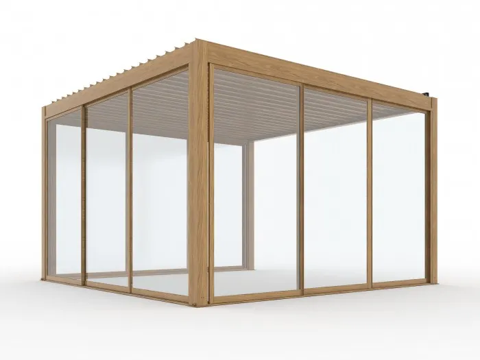 Drzwi przesuwne szklane LUXE 370x218cm do 4m drewno v2 - MI_5905610251604