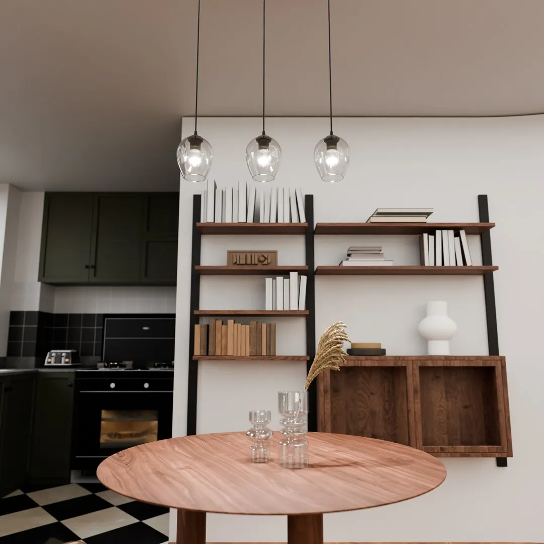 Lampa sufitowa ISTAR 3 czarny transparentny — zdjęcie 6