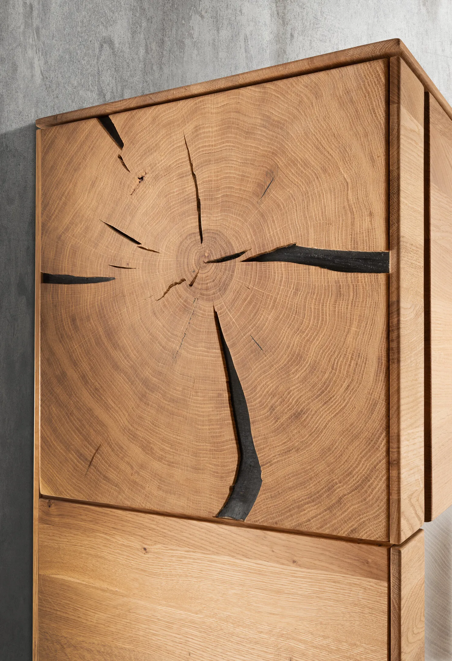 Półka dębowa wisząca PRESENT 120x104 z oświetleniem led - GK_103623160202