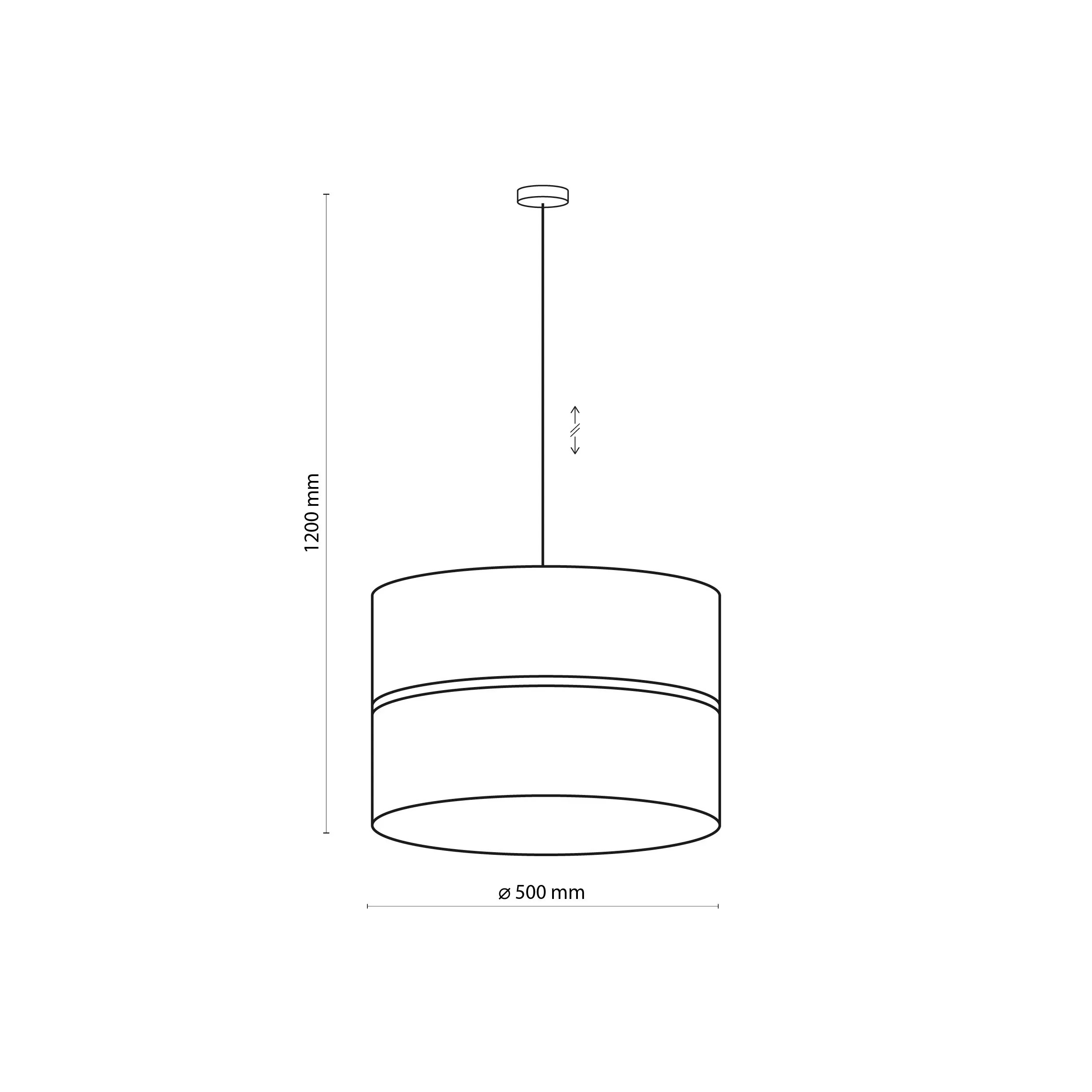Lampa wisząca LINOBIANCO biała z brązowym elementem z lnianej tkaniny 115x50cm - TK_6573