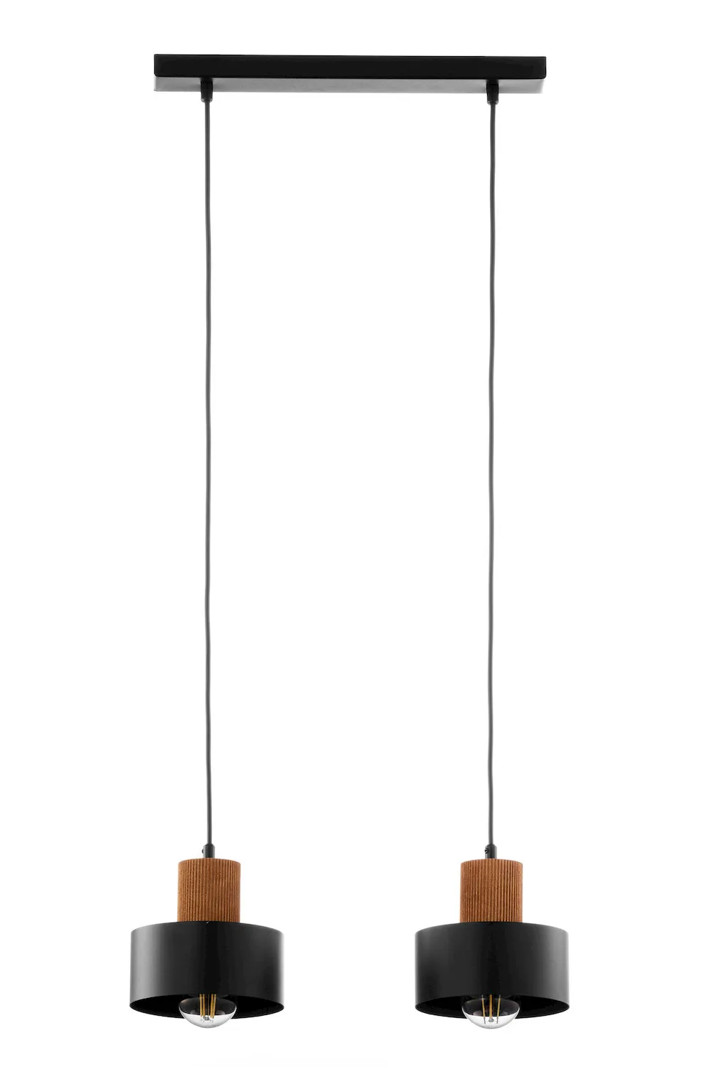 lampa wisząca, pendant light, czarna oprawa, korpus metalowy, szklana żarówka
